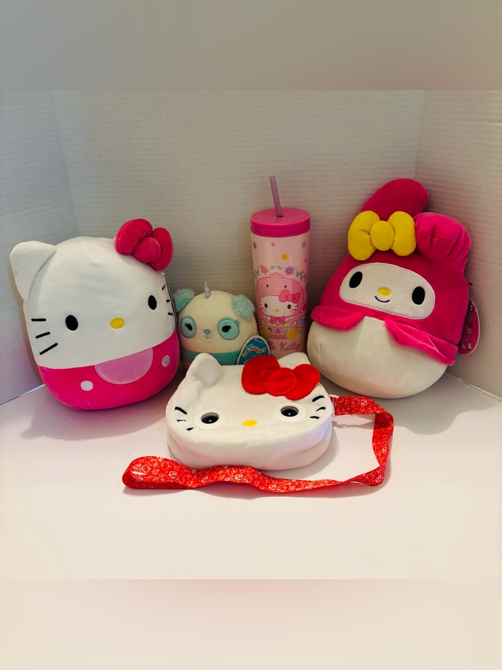 Hello Kitty Plush Crossbody Bag with Pink Tumbler and Plush Set